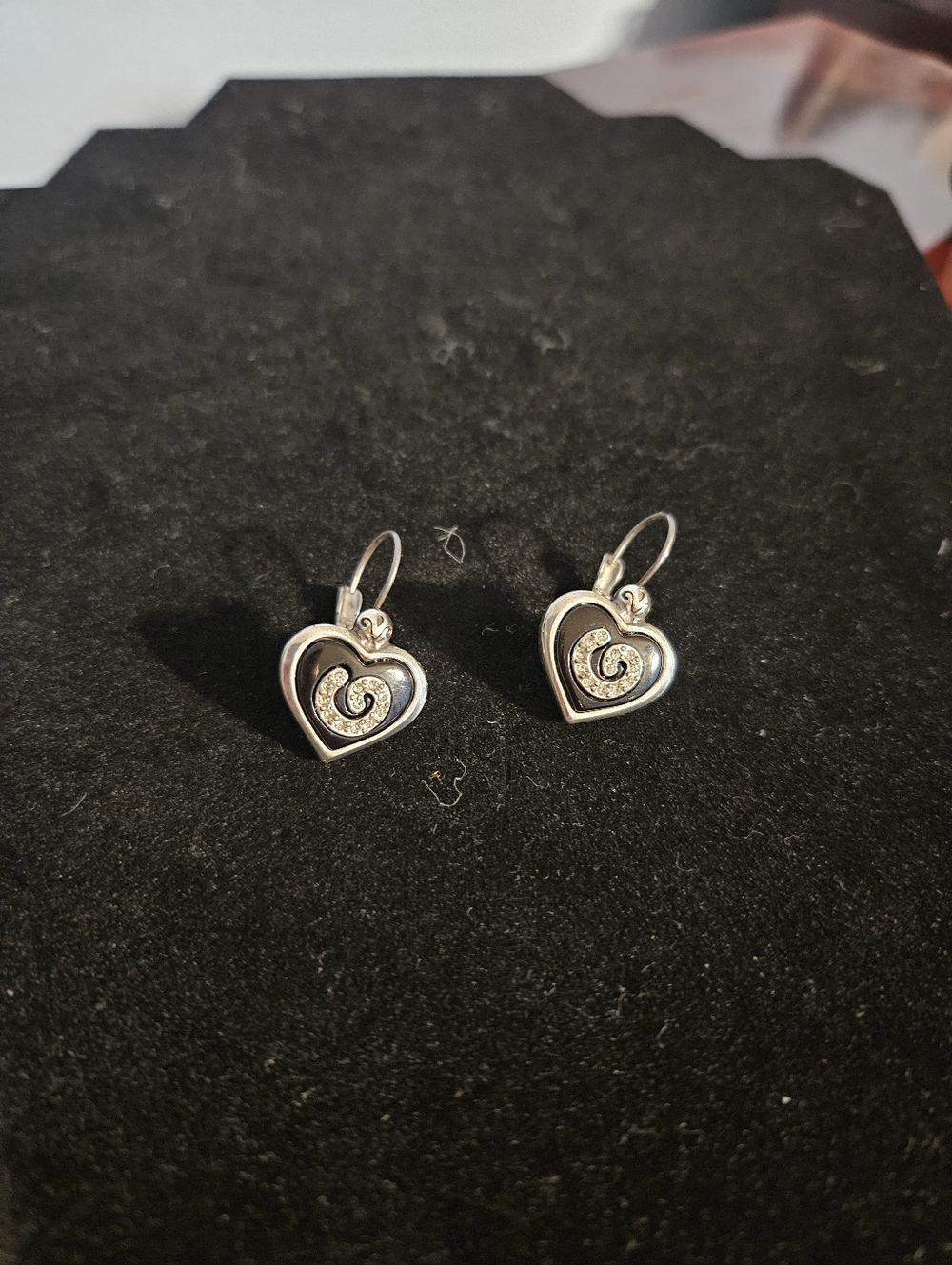 Brighton Silver Heart Spiral Drop Earrings